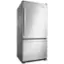 Left. Amana - 18 Cu. Ft. Bottom-Freezer Refrigerator with EasyFreezer Pull-Out Drawer - Stainless Steel.