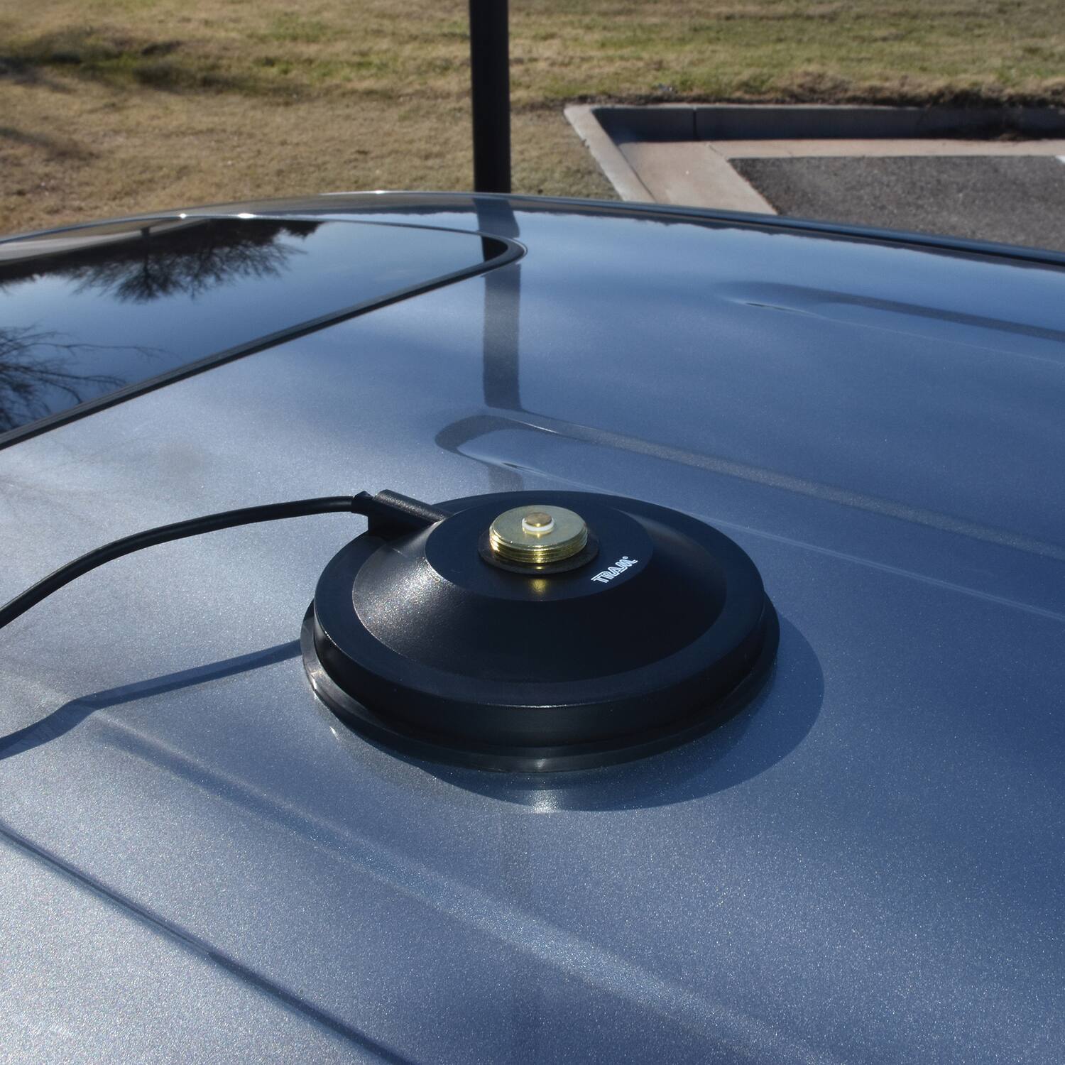 Angle. Tram - 5-1/2" ABS NMO Magnet Mount with RG58 Coaxial Cable and SMA Connector - Black.