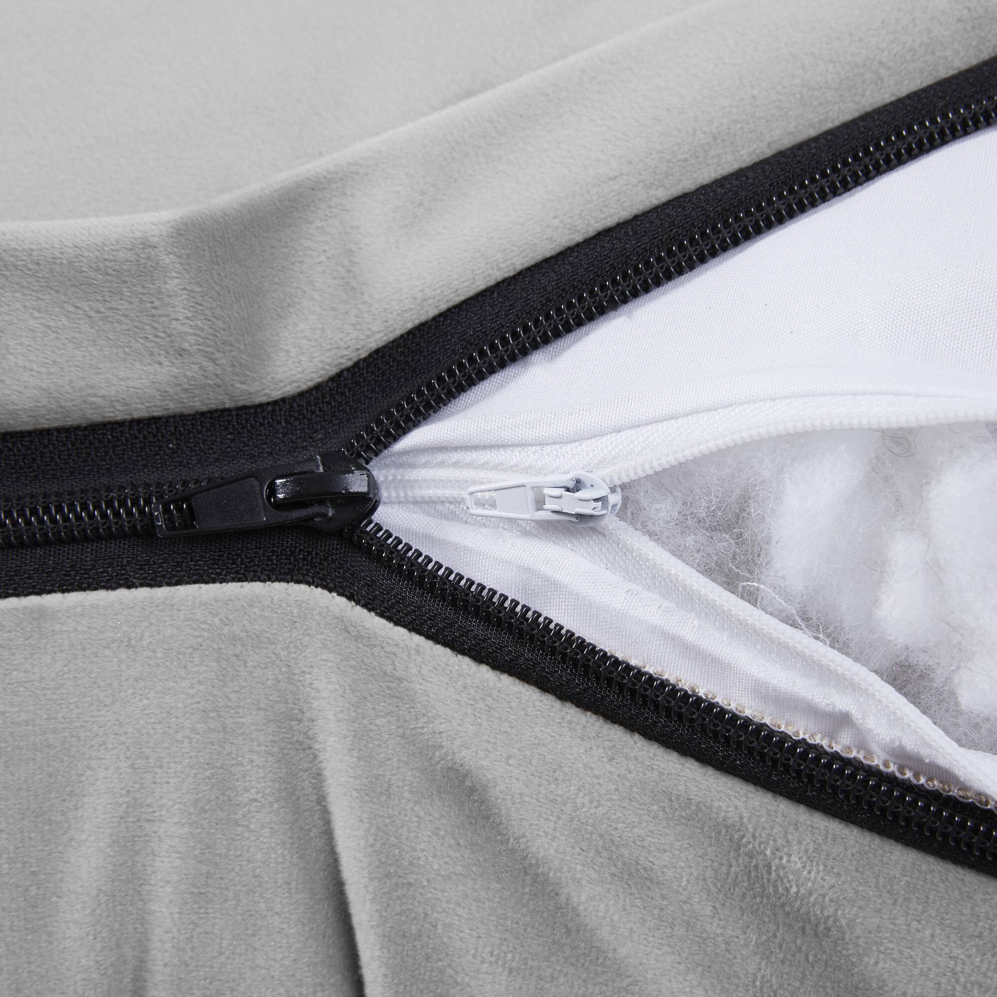 Left. Sweet Home Collection - Bed Wedge and Gap Filler Pillow for Headboard with Side Pockets - King - Grey.