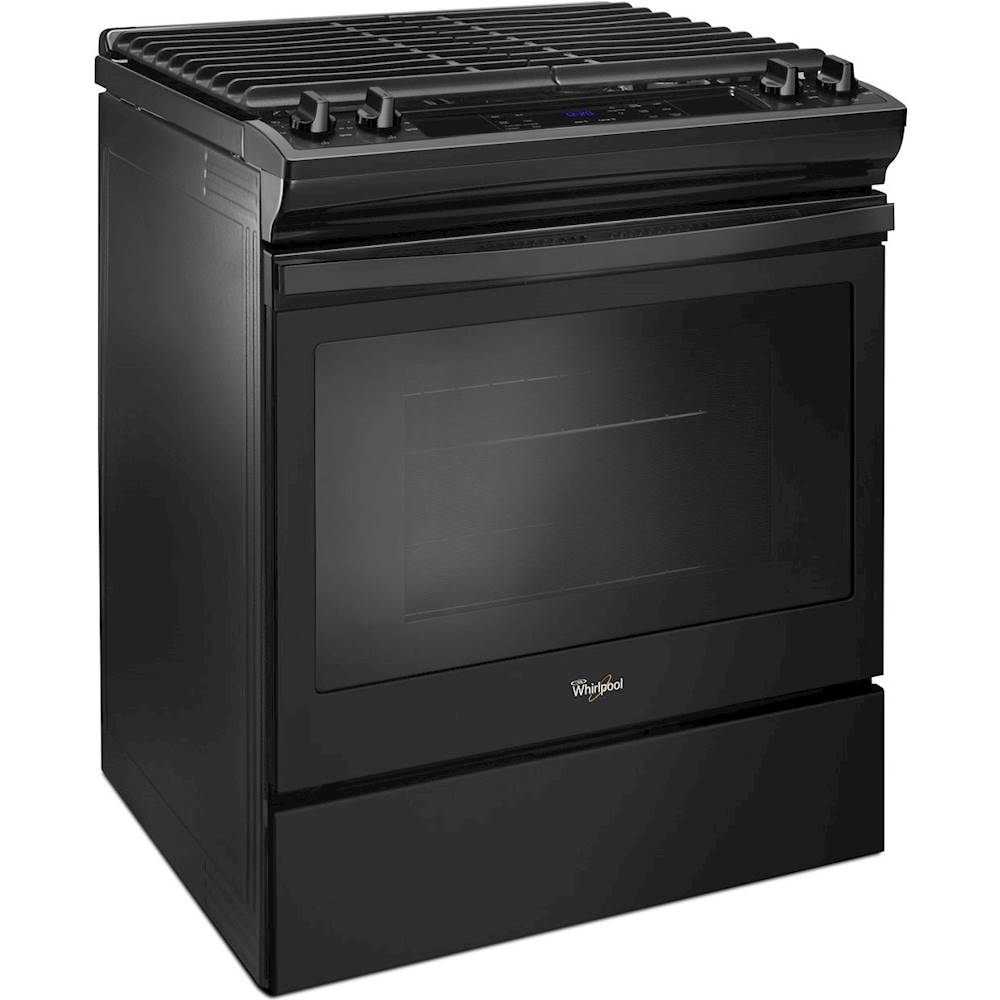 Angle View: Whirlpool - 5.0 Cu. Ft. Self-Cleaning Slide-In Gas Range - Black