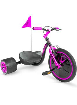 Drift Trike for Kids Ages 5+ – Big Wheel Ride-On with Adjustable Seat – Madd Gear - BLACK/PINK