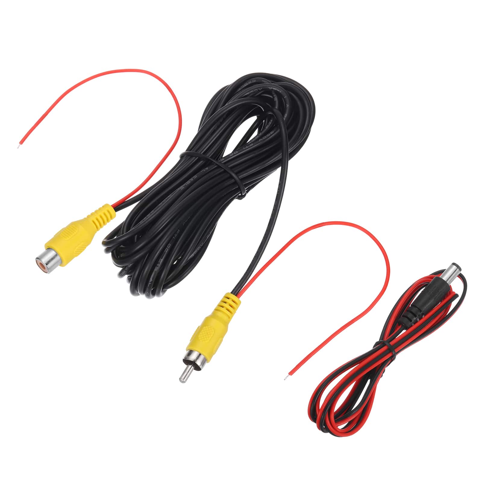 Unique Bargains - Backup Camera RCA Video Cable, 6m/19.68ft, Male to Female, with Detection & DC Wire for Truck/Bus/SUV - Black