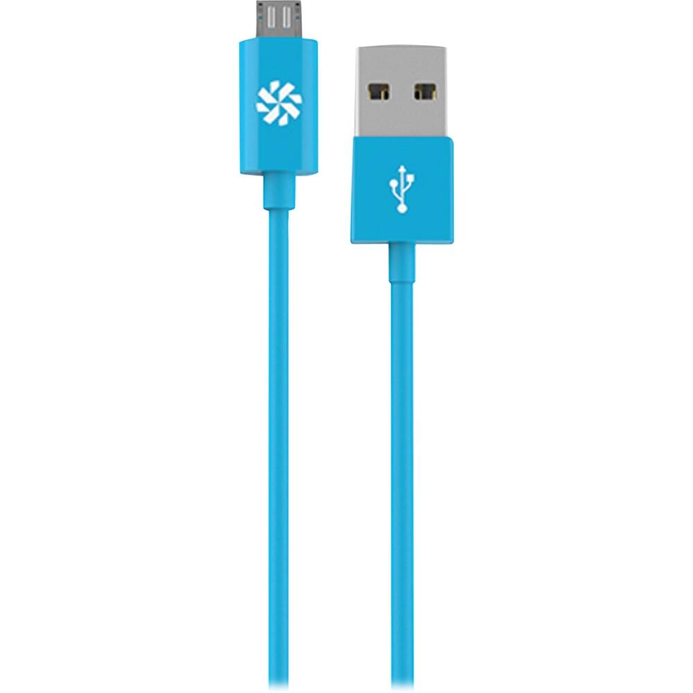 Front. Kanex - 4' USB Type A-to-Micro USB Charge-and-Sync Cable - Blue.