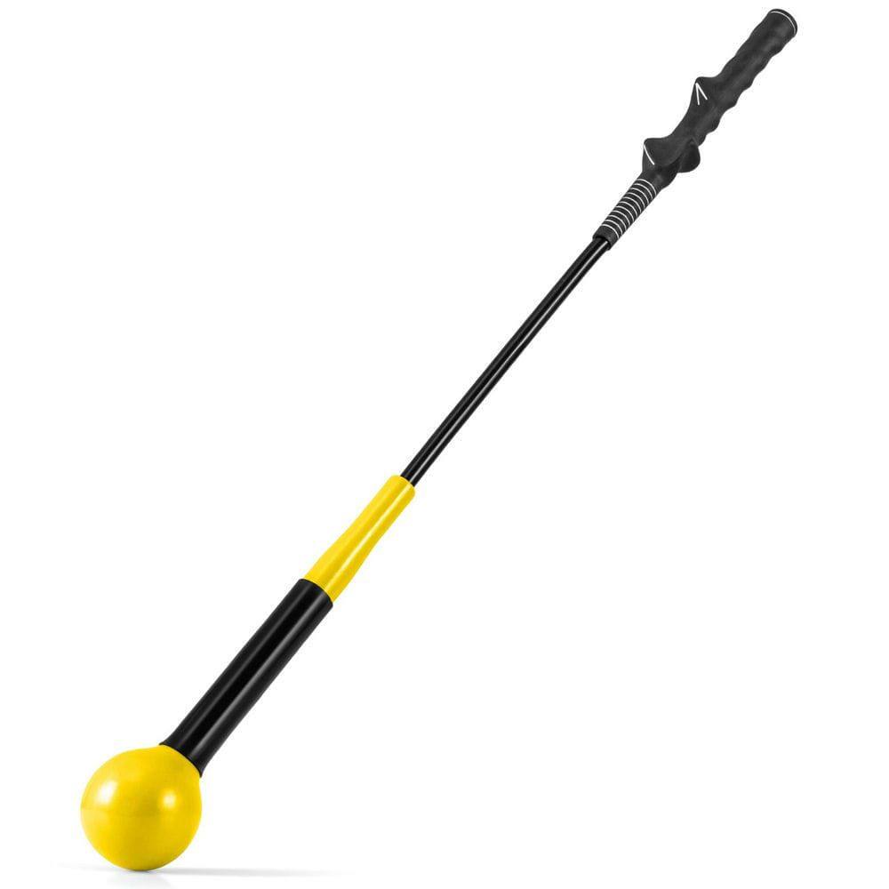 Front. Resenkos - 31.5 Inch Weighted Golf Swing Trainer for Rhythm & Balance - Yellow.