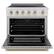 Angle. ZLINE - 36 in. Wide 5 Elements Autograph 5.2 cu. ft. Paramount Freestanding Induction Range with Champagne Bronze Helix Handle - Stainless Steel.
