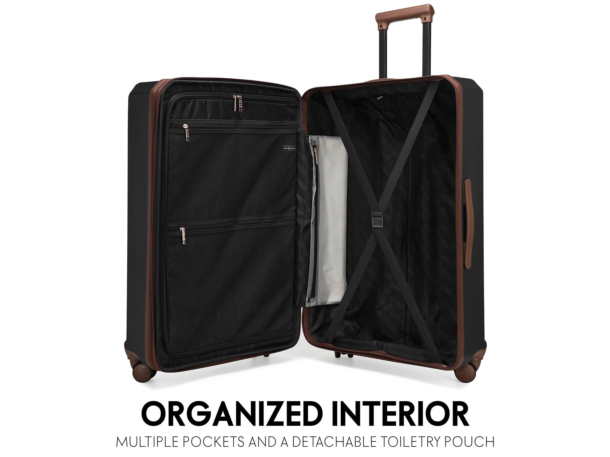 ORGANIZED INTERIOR
MULTIPLE POCKETS AND A DETACHABLE TOILETRY POUCH