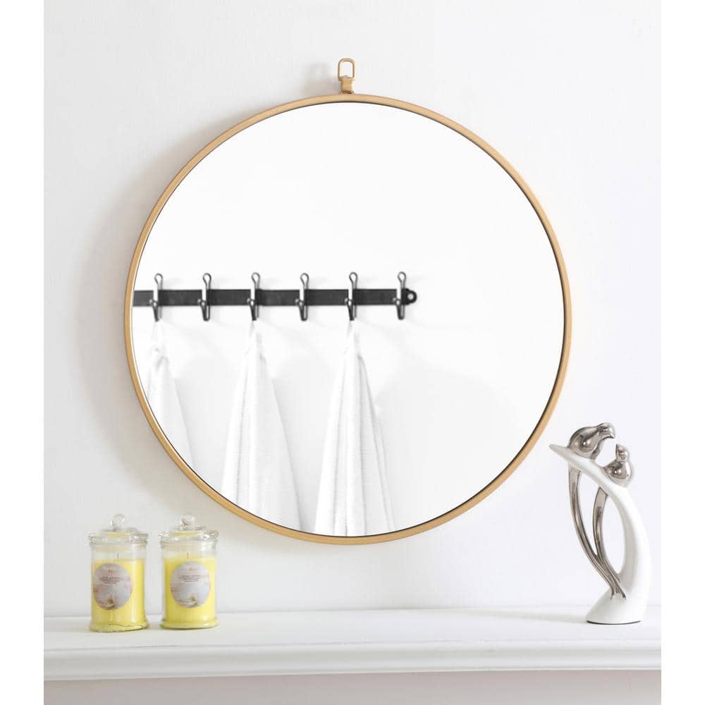 Elegant Decor - Metal frame Round Mirror with decorative hook 24 inch finish - Brass price history on PriceWatchPro