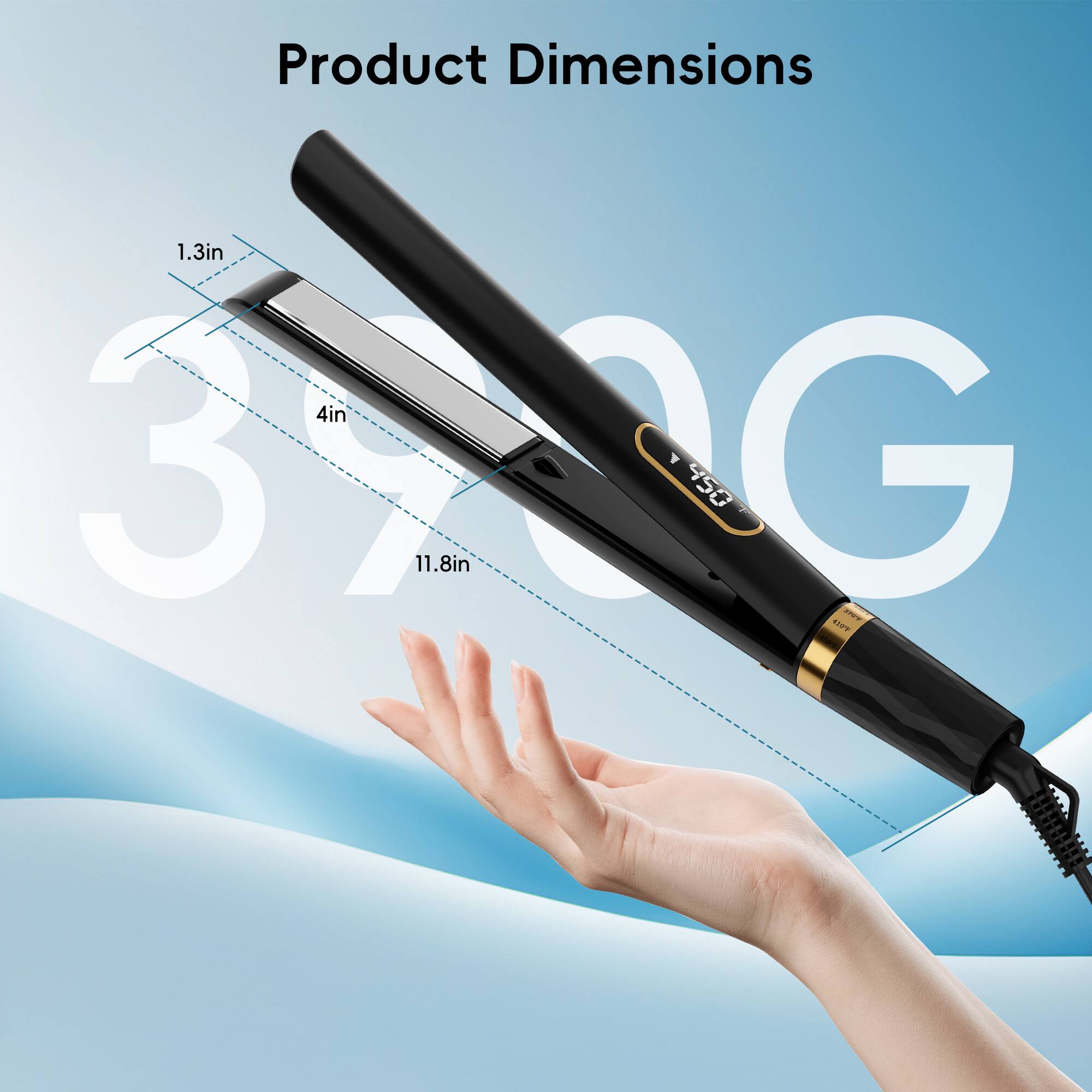 NICEBAY Hair Straightener Flat Iron, Titanium Hair Curler Iron