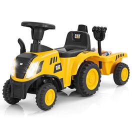 Costway - Kids Ride on Tractor Licensed Caterpillar Foot to Floor Sliding Car with Shovel For Kids Aged Over 3 Years - Yellow,Black