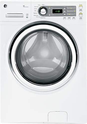 GE - 4.1 Cu. Ft. 9-Cycle High-Efficiency Front-Loading Washer - White-on-White-Front_Standard 