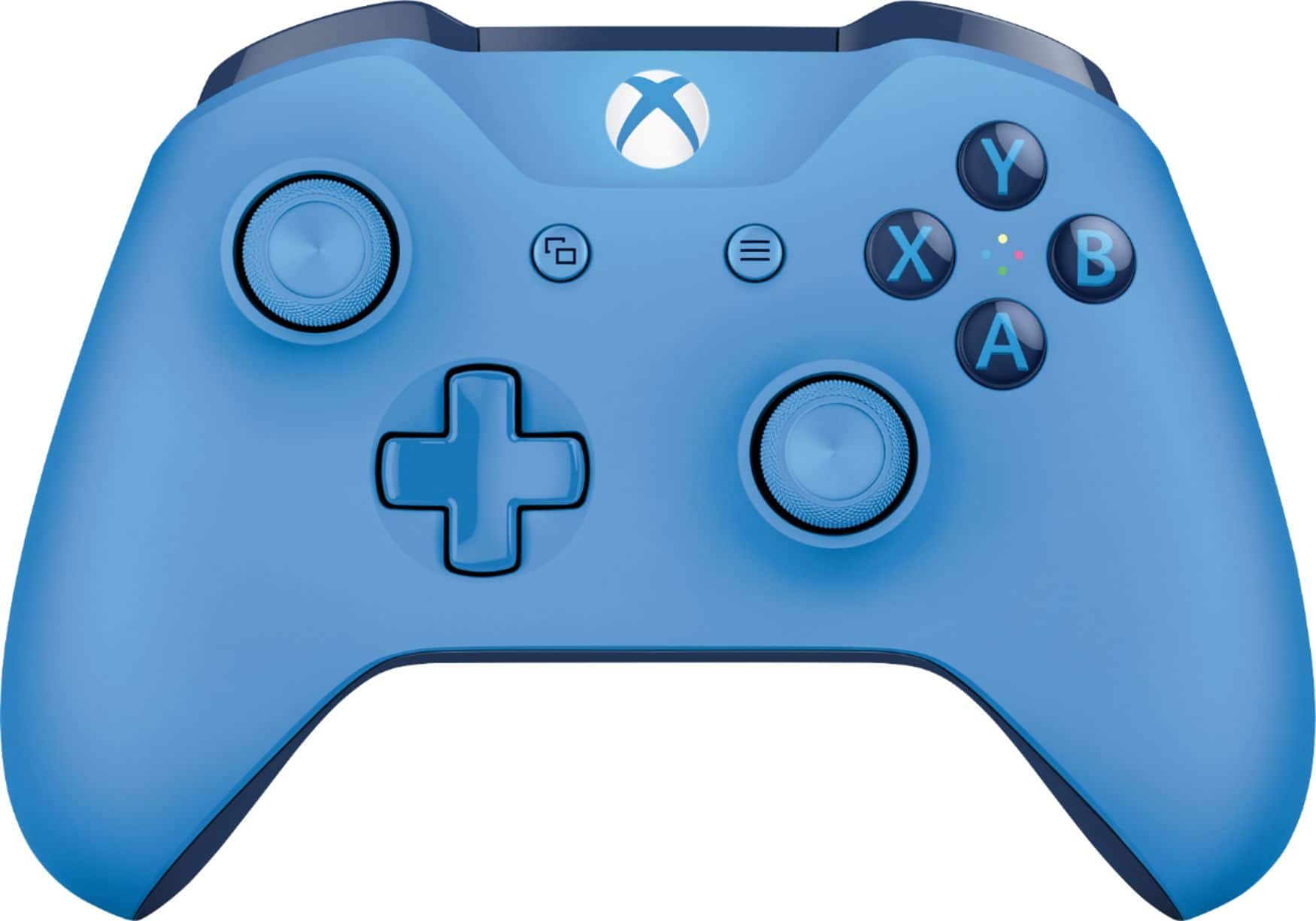 Front. Microsoft - Wireless Controller for Xbox One, Xbox Series X, and Xbox Series S - Blue.