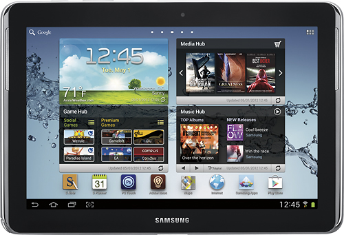 Samsung - Galaxy Note 16 GB Tablet - 10.1" - Plane to Line (PLS) Switching - Wireless LAN - 1.40 GHz - Metallic Gray