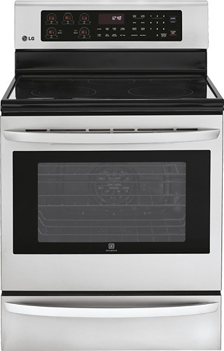  LG - 30&quot; Self-Cleaning Freestanding Electric Convection Range - Stainless-Steel