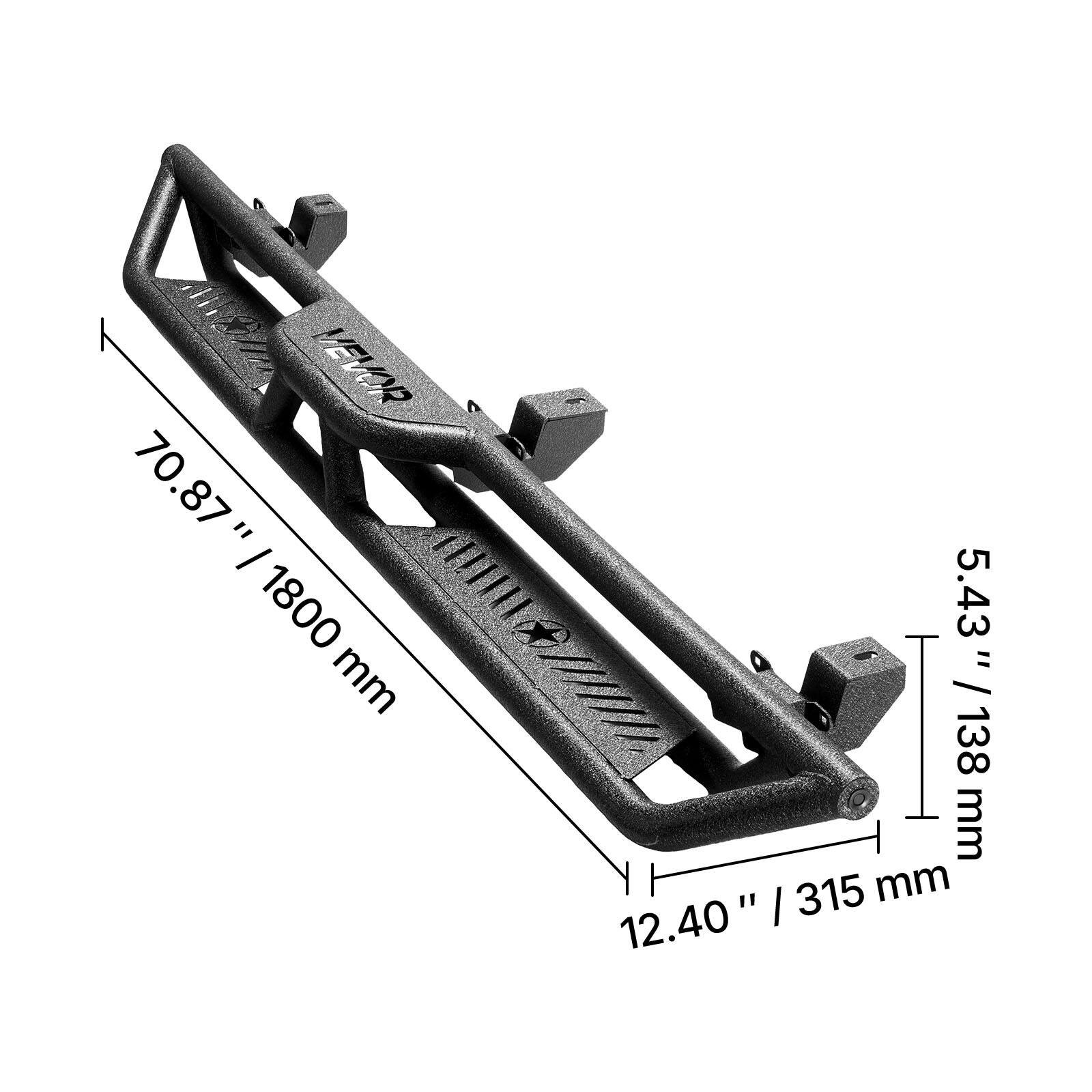 0I VEVOR 70.87" / 1800 mm  
5.43" / 138 mm  
12.40" / 315 mm