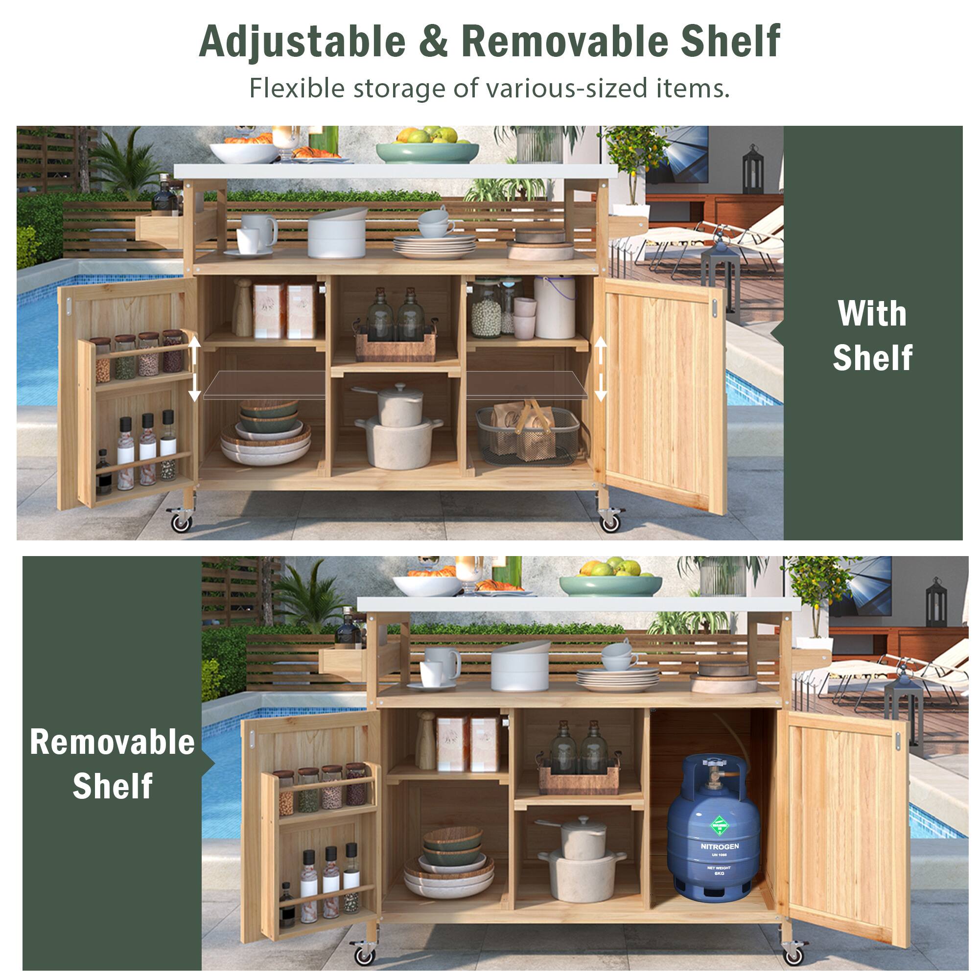 Adjustable & Removable Shelf  
Flexible storage of various-sized items.

With Shelf

Removable Shelf