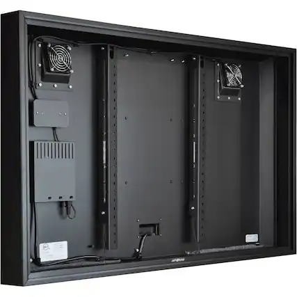 Angle. Apollo Enclosures - Outdoor Partial Sun Weatherproof LCD TV Enclosure for 50" - 55" slimline LED/LCD TVs - Black.