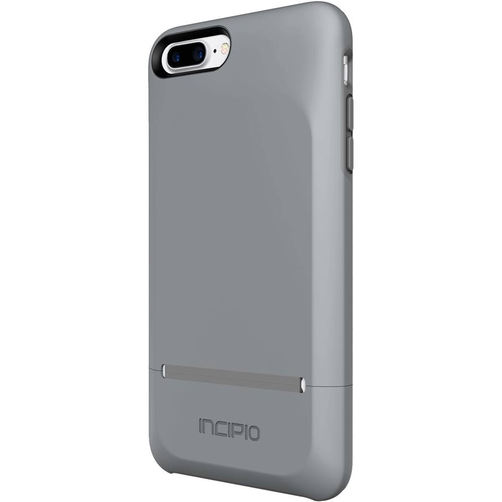 Front. Incipio - Stashback Case for Apple® iPhone® 7 Plus - Gray.