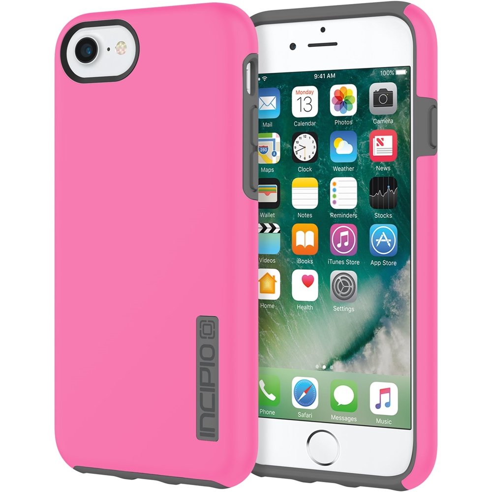 dualpro case for apple iphone 7 - pink/charcoal