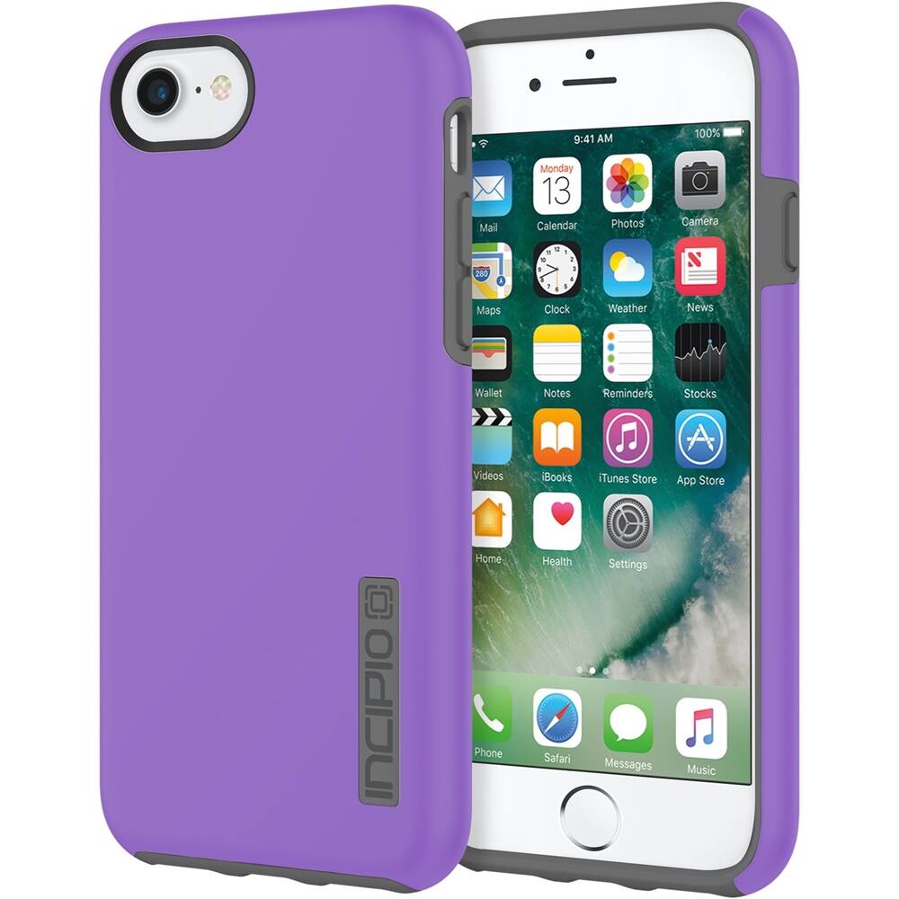 dualpro case for apple iphone 7 - purple/charcoal dualpro case for apple iphone 7 - purple/charcoal