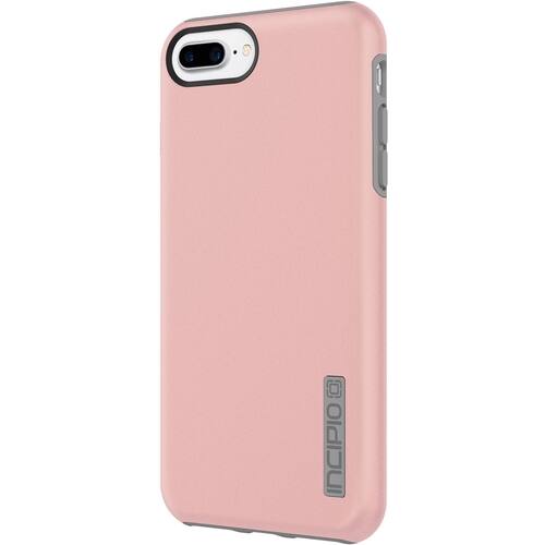 Incipio - DualPro Case for Apple® iPhone® 7 Plus - Gray/Iridescent rose gold - Larger Front