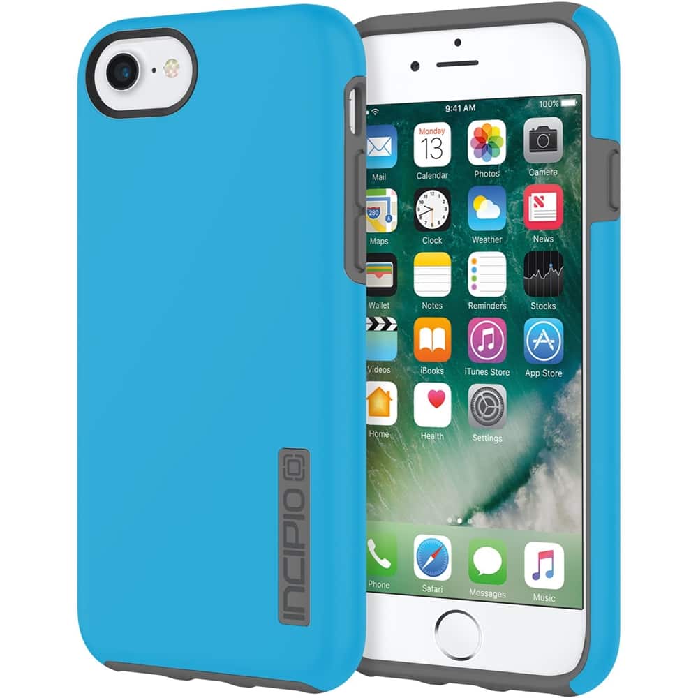 dualpro case for apple iphone 7 - cyan/charcoal dualpro case for apple iphone 7 - cyan/charcoal
