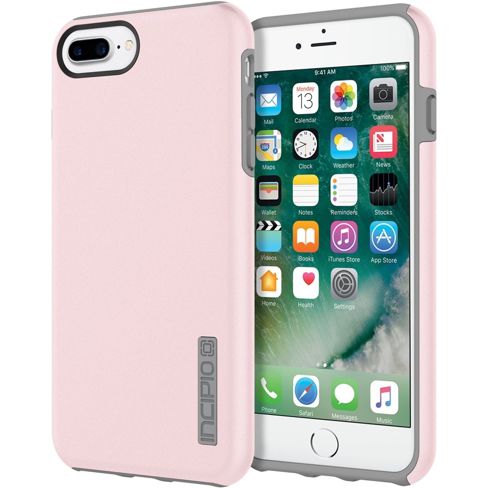 dualpro case for apple iphone 7 plus - gray/rose quartz