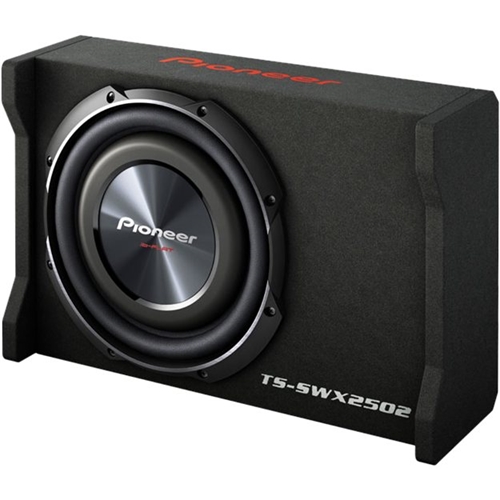 Angle View: Pioneer - Shallow Series 10" Single-Voice-Coil 4-Ohm Subwoofer with Enclosure - Black