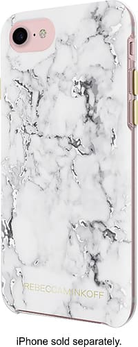 Incipio - Rebecca Minkoff Double Up Case for Apple® iPhone® 7 - Marble Print Silver Foil - Larger Front