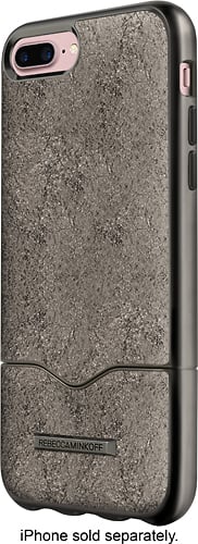 Incipio - Rebecca Minkoff Slide Case for Apple® iPhone® 7 Plus - Cracked Leather Anthracite - Larger Front