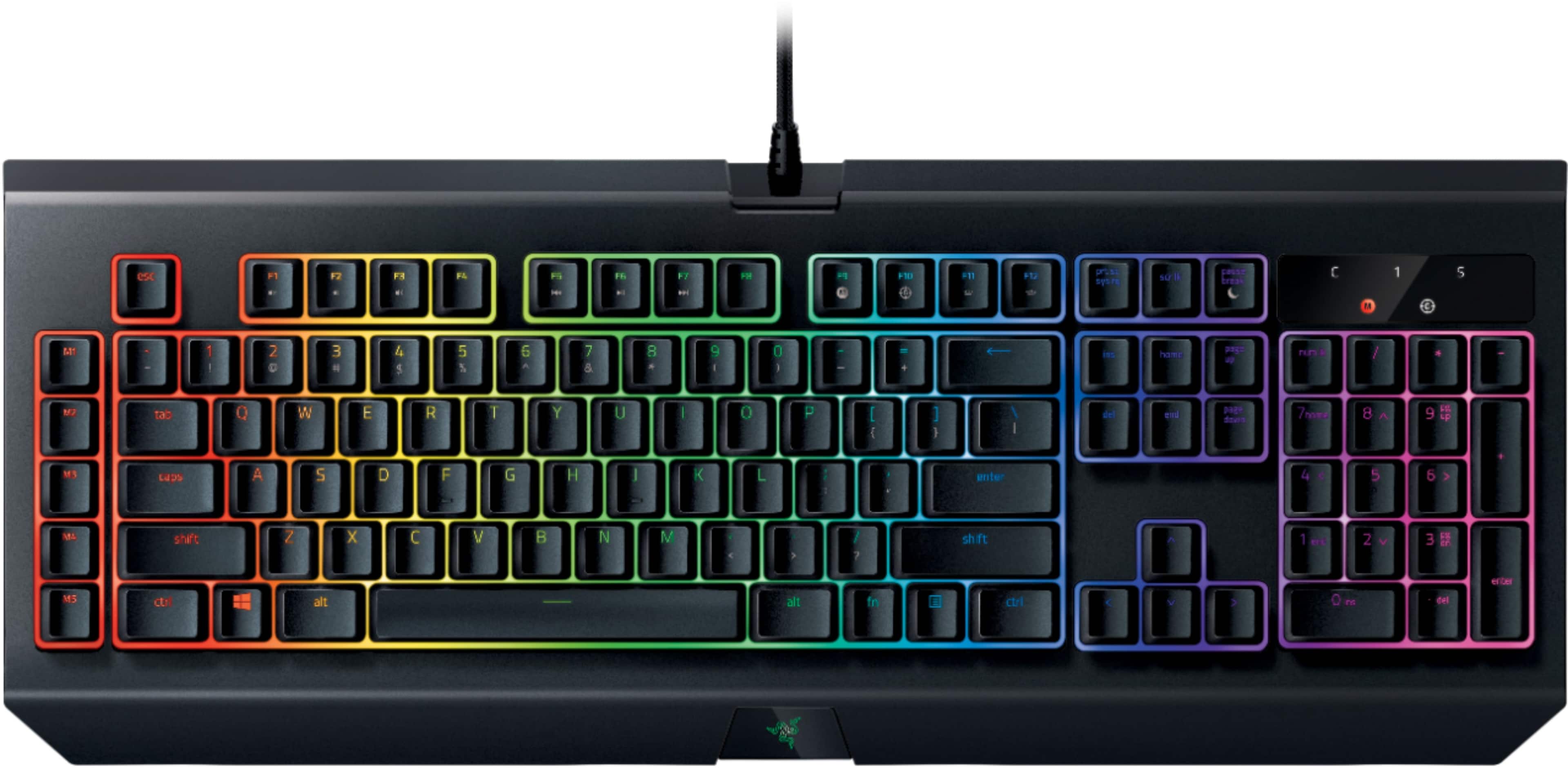 Front. Razer - BlackWidow Chroma V2 Wired Gaming Mechanical Green Switch Keyboard with RGB Back Lighting - Black.