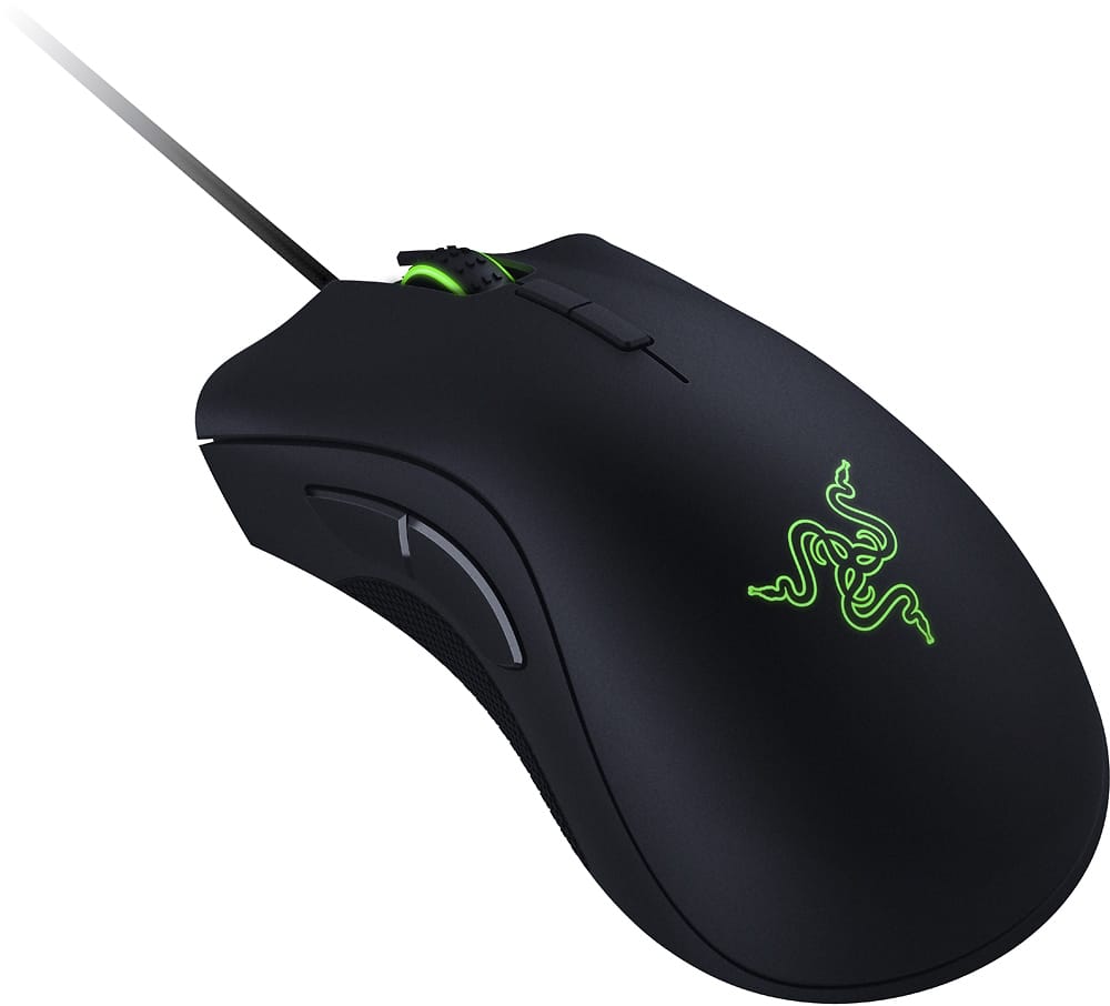 Angle. Razer - DeathAdder Elite Wired Optical Gaming Mouse with Chroma Lighting - Black.