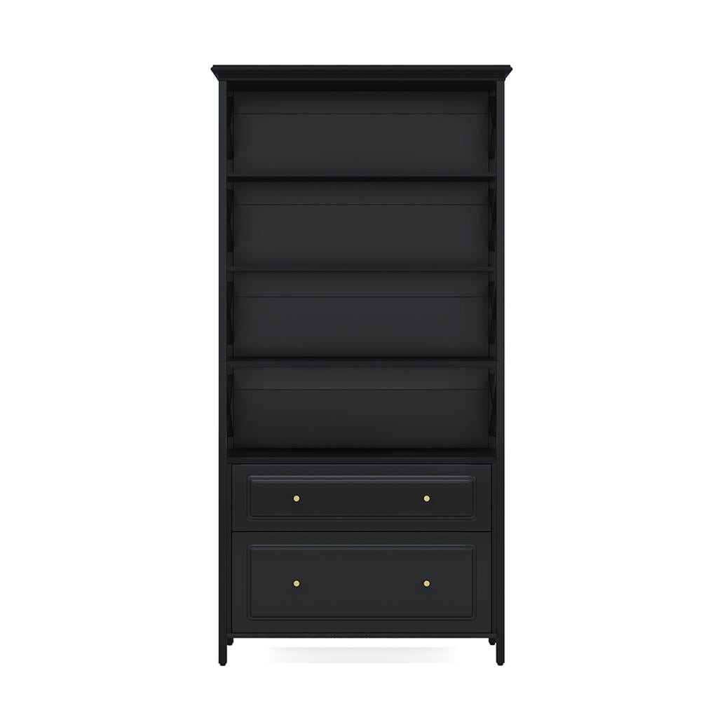 Left. Kadyn - Kadyn Filing Stroage Cabinets, 2-Drawer File Cabinet, Vertical Filling Cabinet with Storage Shelves,Black - Black.