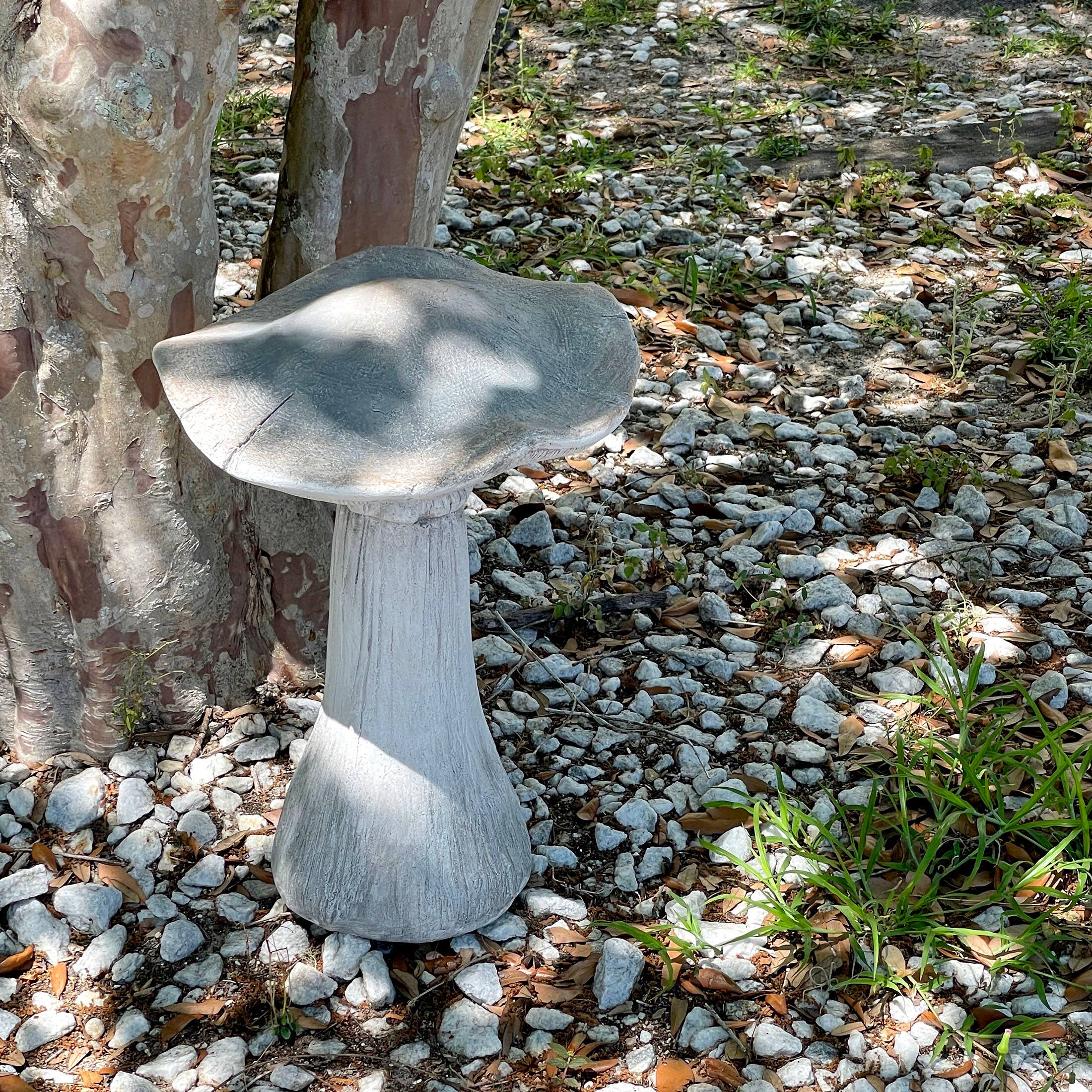 Alt View 5. Zeckos - Mushroom Statue 17" High, Outdoor Indoor Magnesium Oxide Garden Decor - Grey.