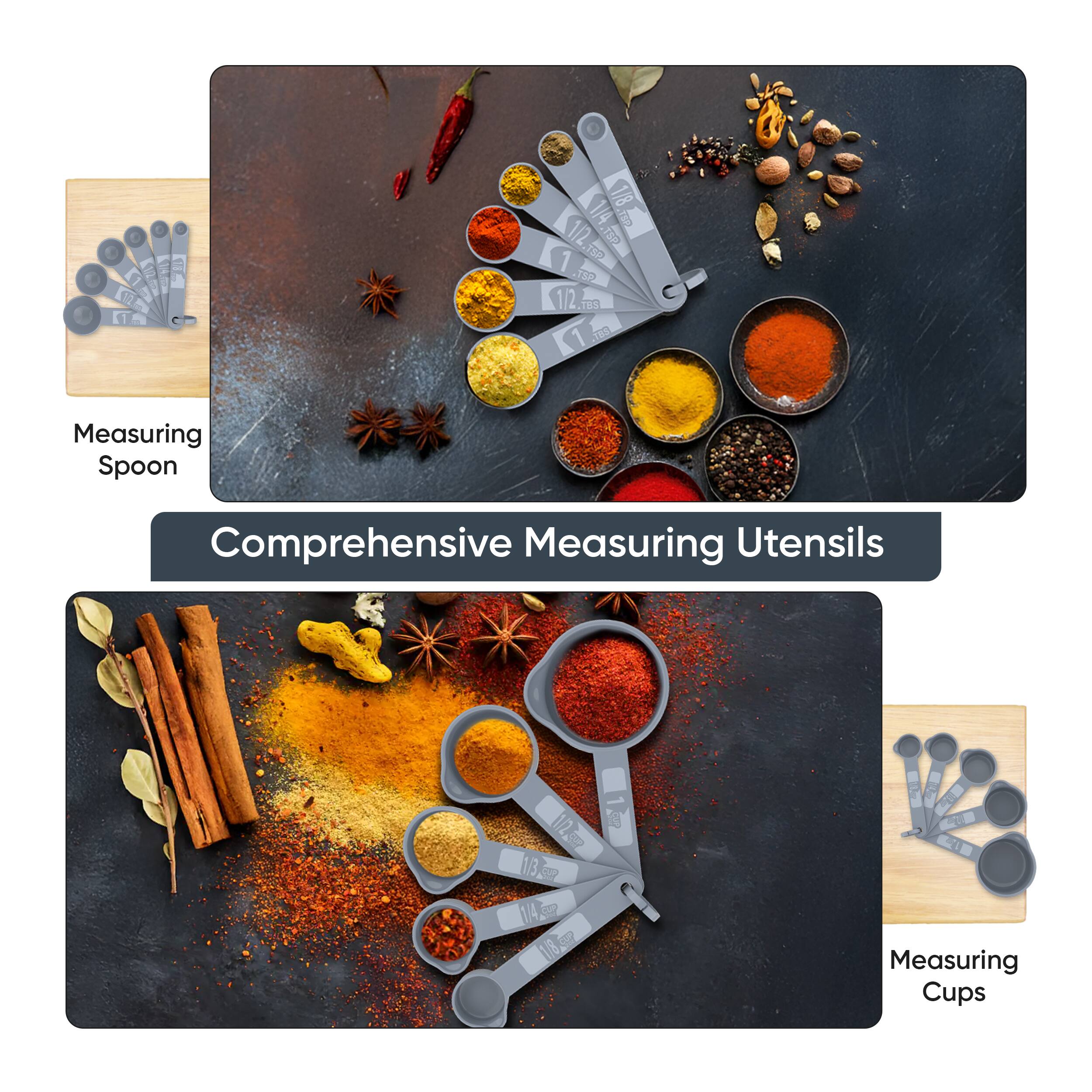 1/8 1/4 B 1/2 SET 1 182 ,13R 1/2 165 1 T8 Measuring Spoon Comprehensive Measuring Utensils F 1/42 Measuring Cups