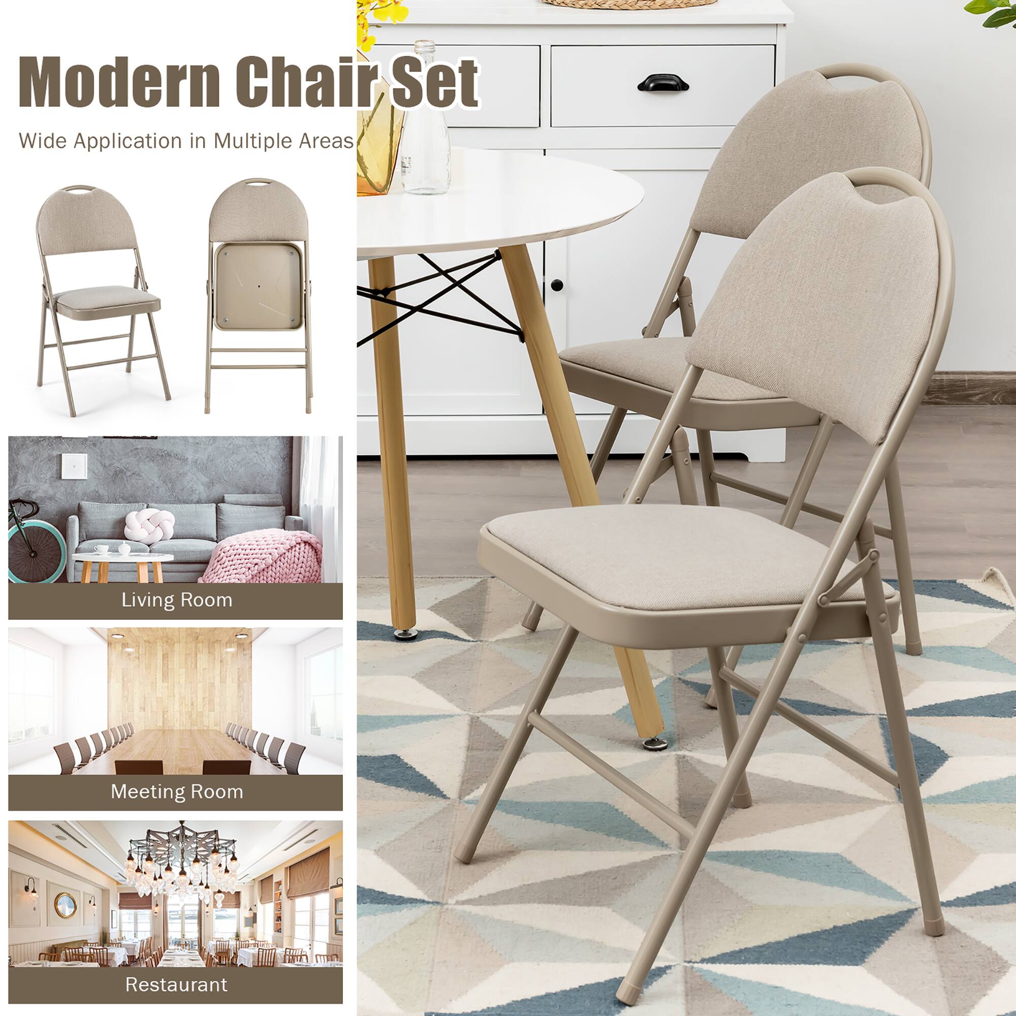 Modern Chair Set
Wide Application in Multiple Areas
Living Room
Meeting Room
Restaurant