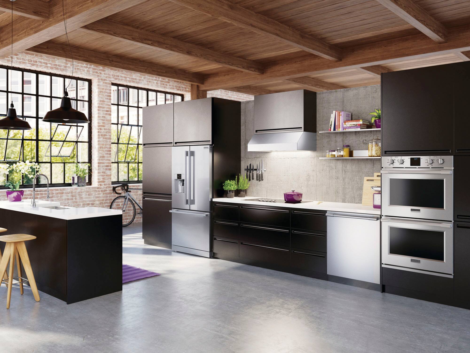 Alt View 18. Frigidaire - Professional 36" Externally Vented Range Hood - Stainless steel.