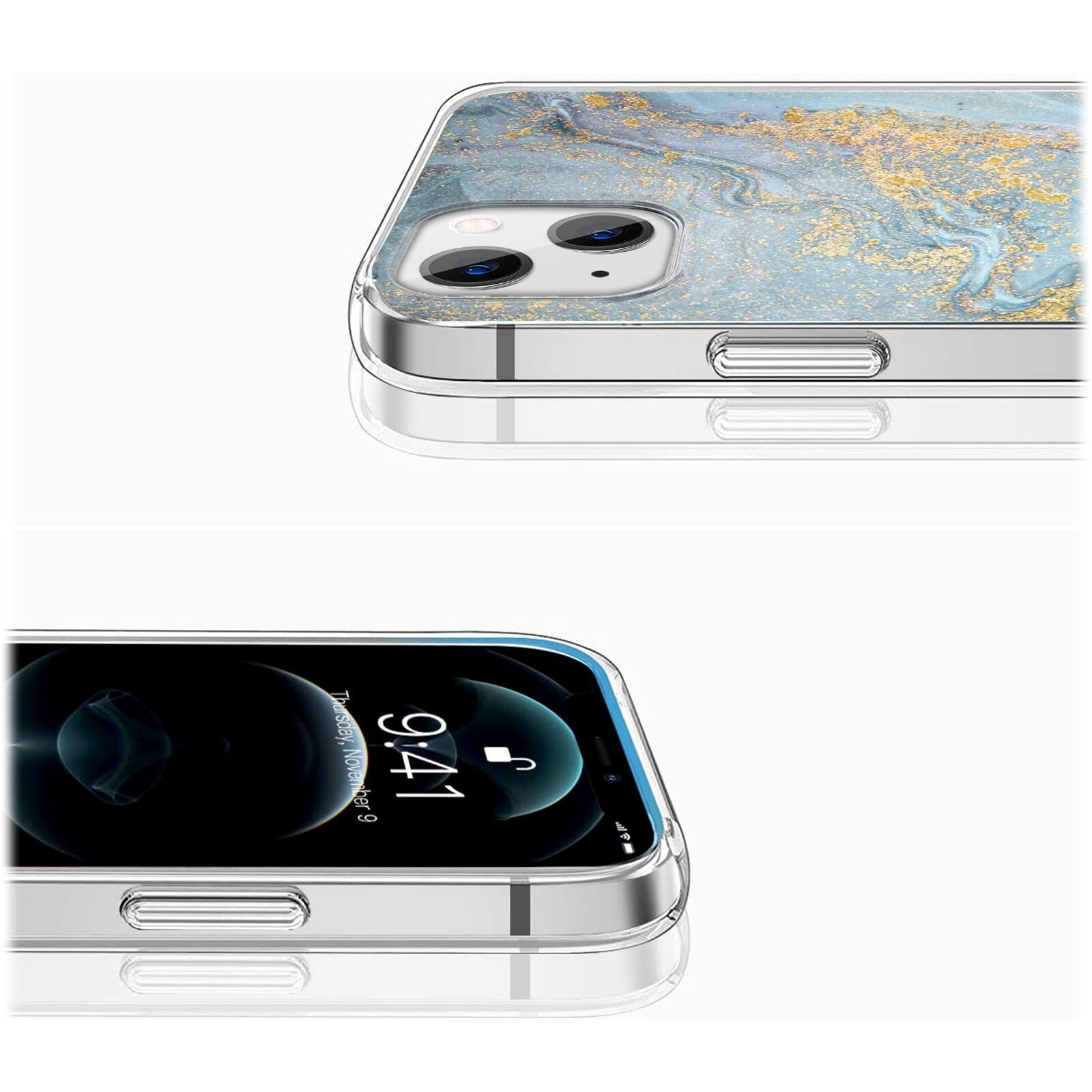 Alt View 13. SaharaCase - Marble Series Case for Apple iPhone 14 Plus - Blue Marble.