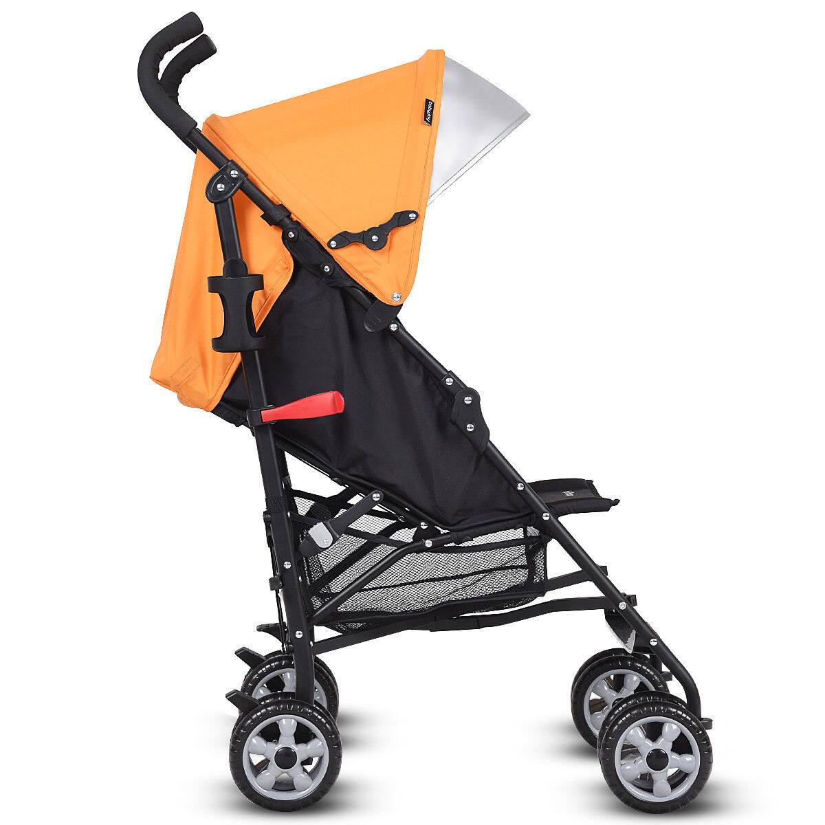 Alt View 6. Costway - Costway Folding Lightweight Baby Toddler Umbrella Travel Stroller with Storage Basket - Orange.