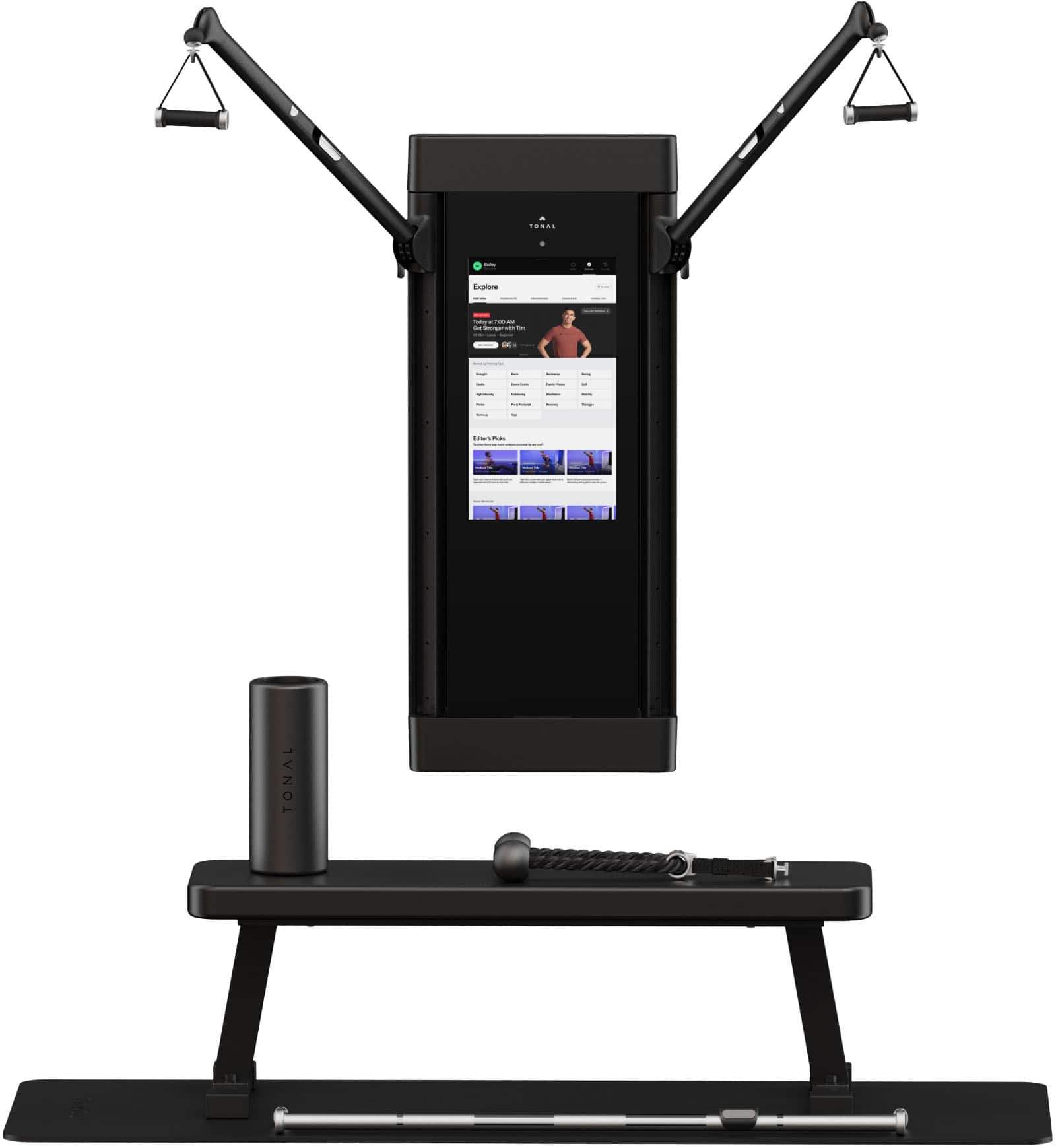 Tonal - 2 Intelligent Home Gym including Accessories Bundle, Delivery and Install - Black - Front_Zoom