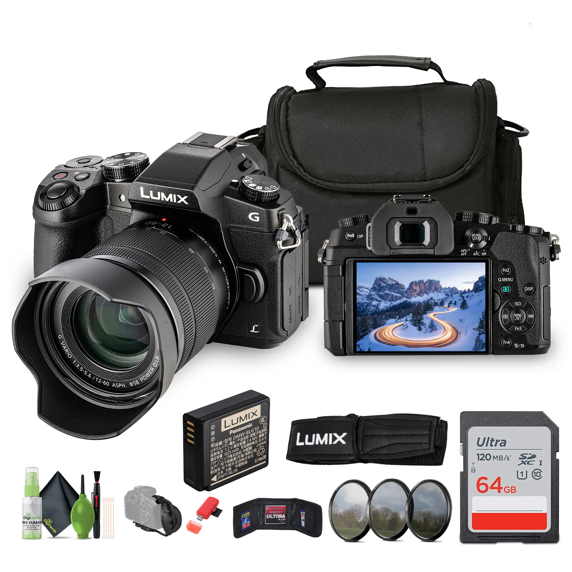 Panasonic - Lumix DMC-G85 Digital Camera With 12-60MM Lens, 64GB SDXC Memory Card (International Version) - Black