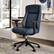 Angle. Thomasville - Darius Bonded Leather Executive Modern Office Chair with Adjustable Arms - Navy.
