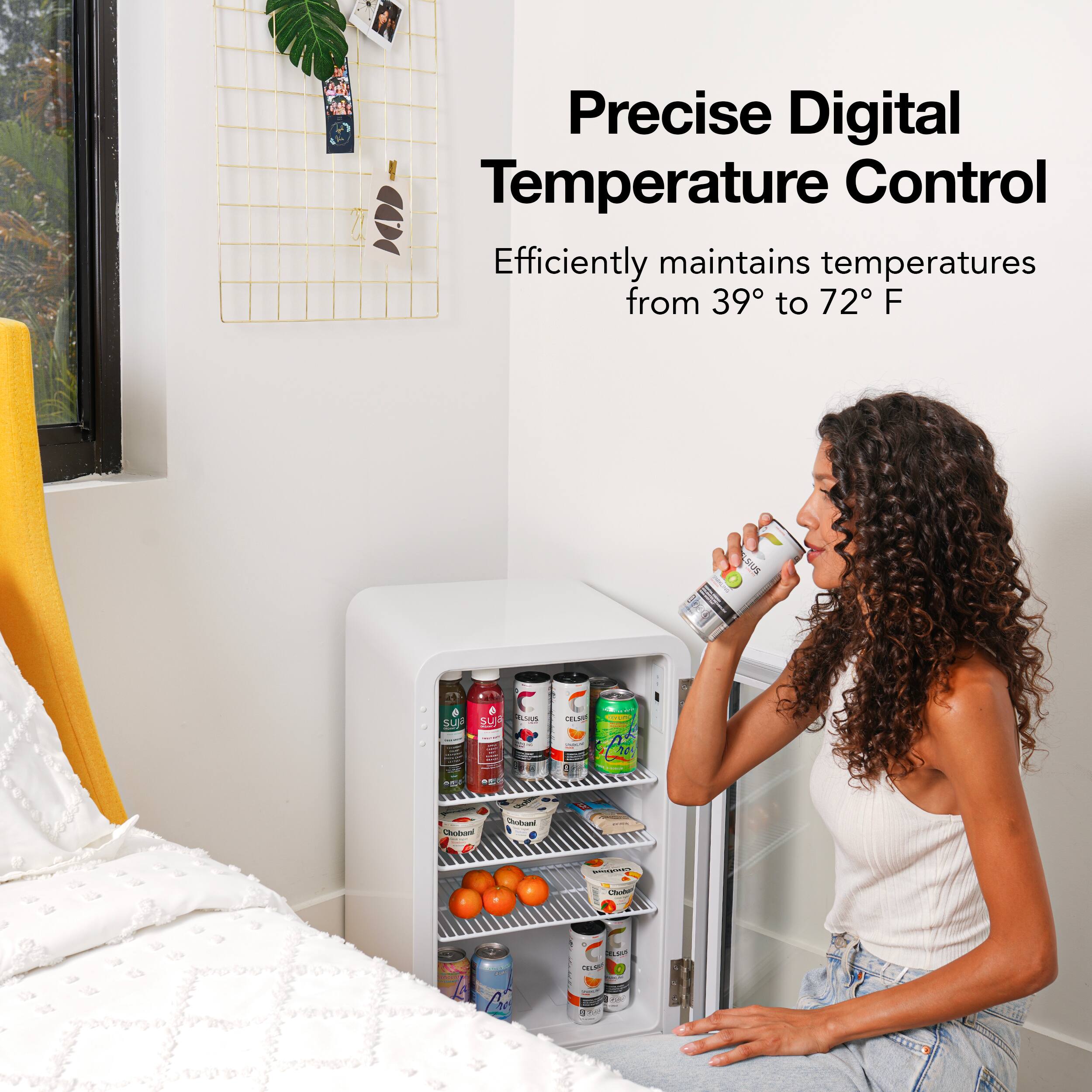 Precise Digital Temperature Control Efficiently maintains temperatures from 39°F to 72°F.