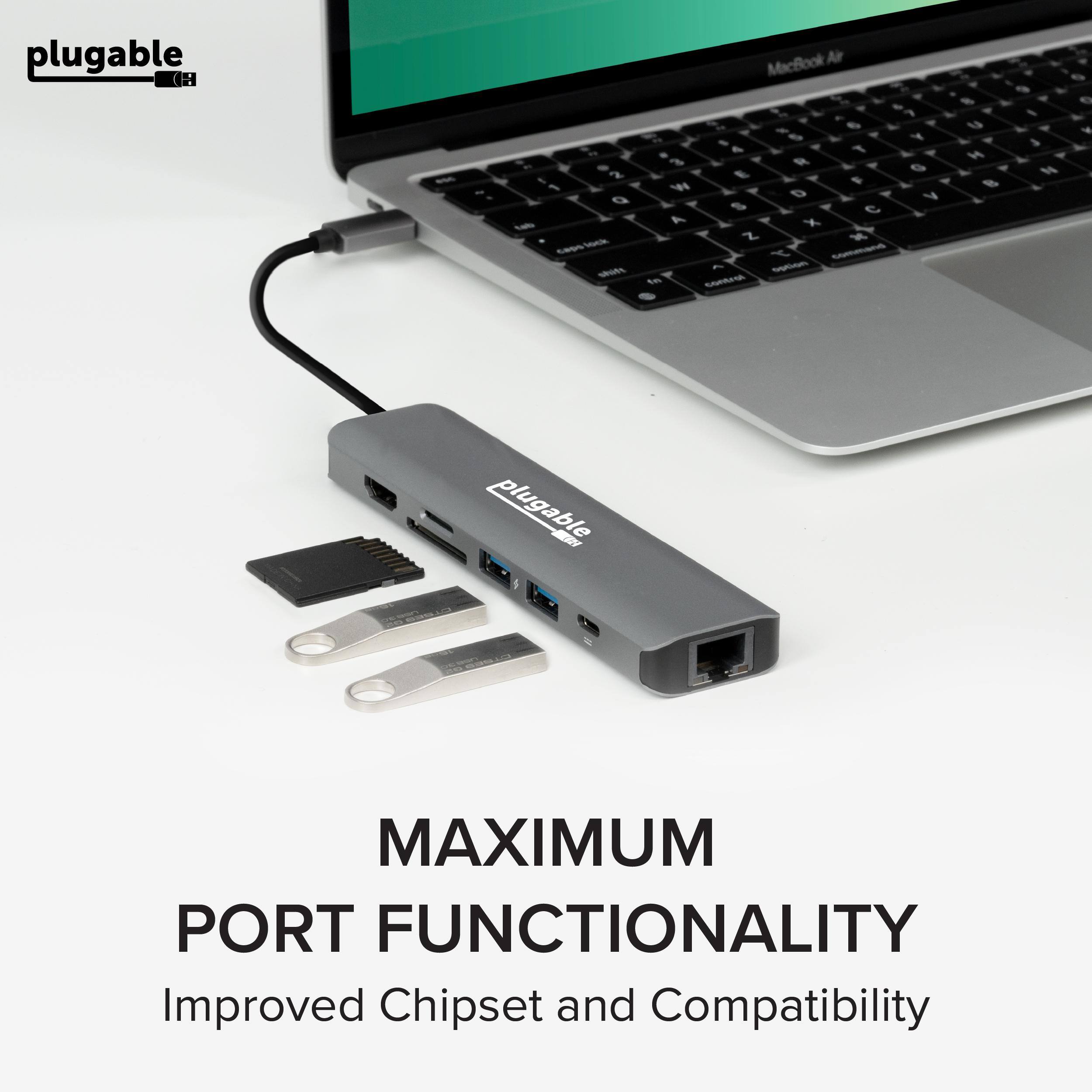 plugable S: 1 1 2 a - C - L Macflook Ar F - % A 4 1 3 R G , A % W D - 4 % - e A X Z X F - - - U H - 4 N e 1 plugable MAXIMUM PORT FUNCTIONALITY Improved Chipset and Compatibility