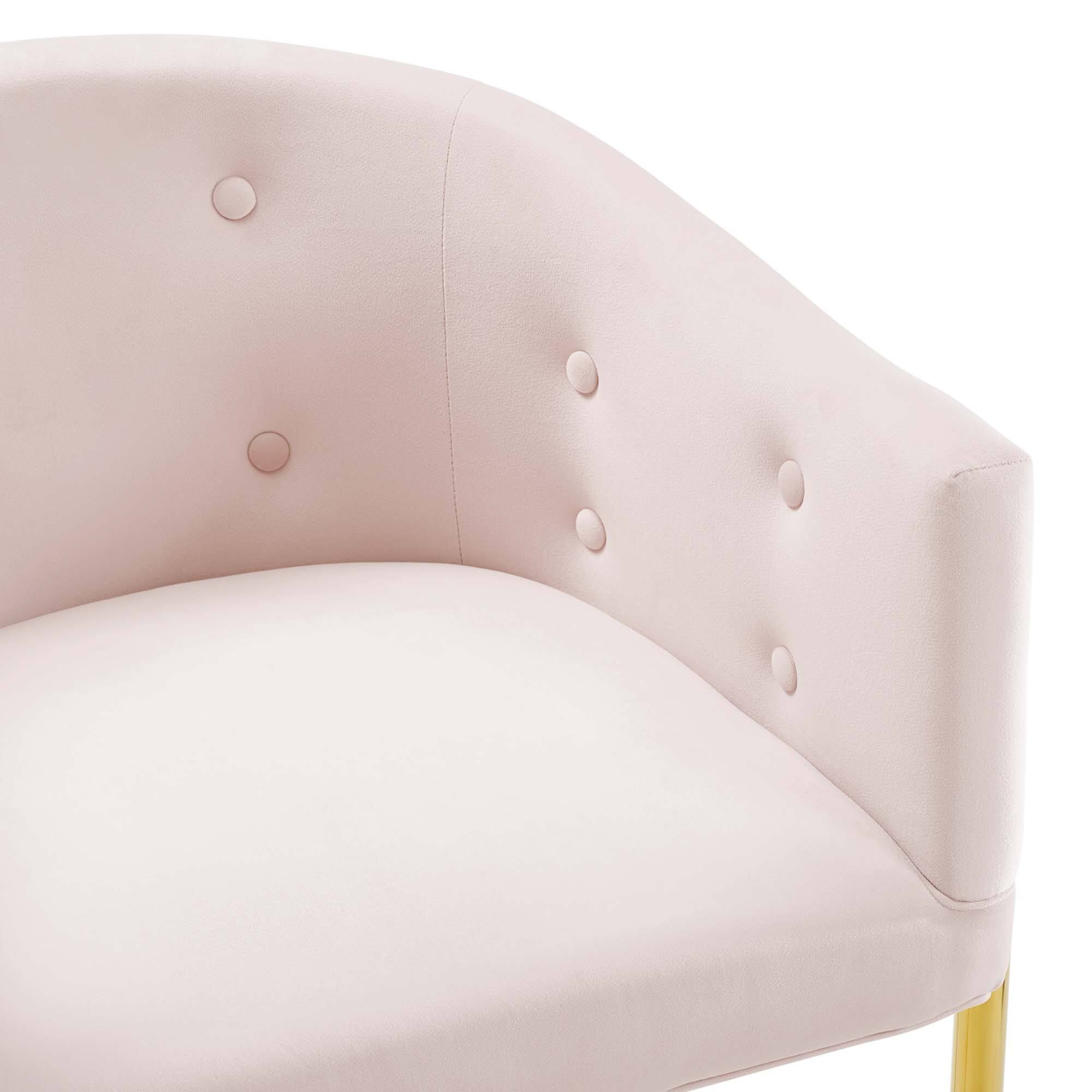 Alt View 4. Modway - Savour Tufted Performance Velvet Bar Stool by Modway - Pink.