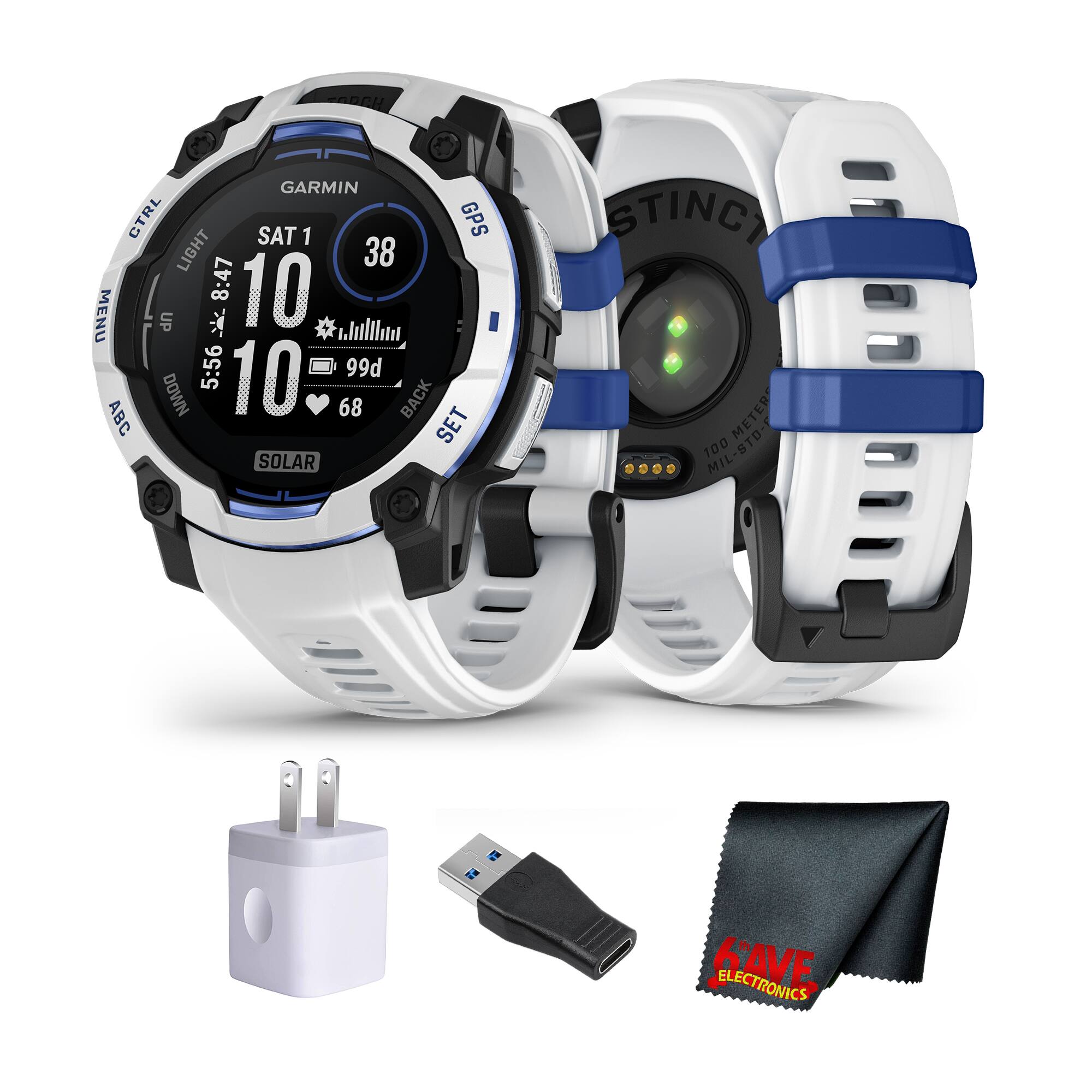 Garmin - Instinct 3, 45mm SOLAR, Whitstone - (2025)