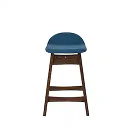 Liberty Furniture Industries - Space Savers 24 Inch Counter Chair - Blue (RTA) in Satin Walnut - Brown