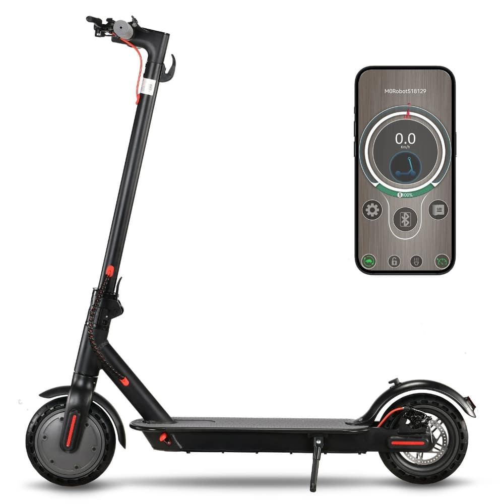 Loheer - Electric Scooter for Adults 350W Motor 19 MPH 19 Miles Range Lightweight Folding E-Scooter with App Control - Black