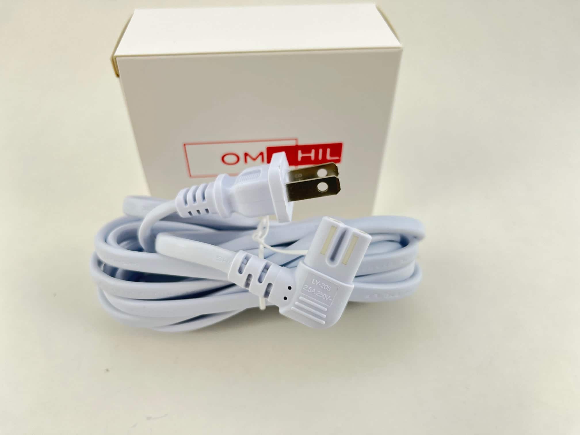 OMNIHIL - [UL Listed] White Extra Long 10FT L-Shaped C7 Power Cord Replacement for Sony BRAVIA XR A80L / A95L OLED 4K UHD Smart TV