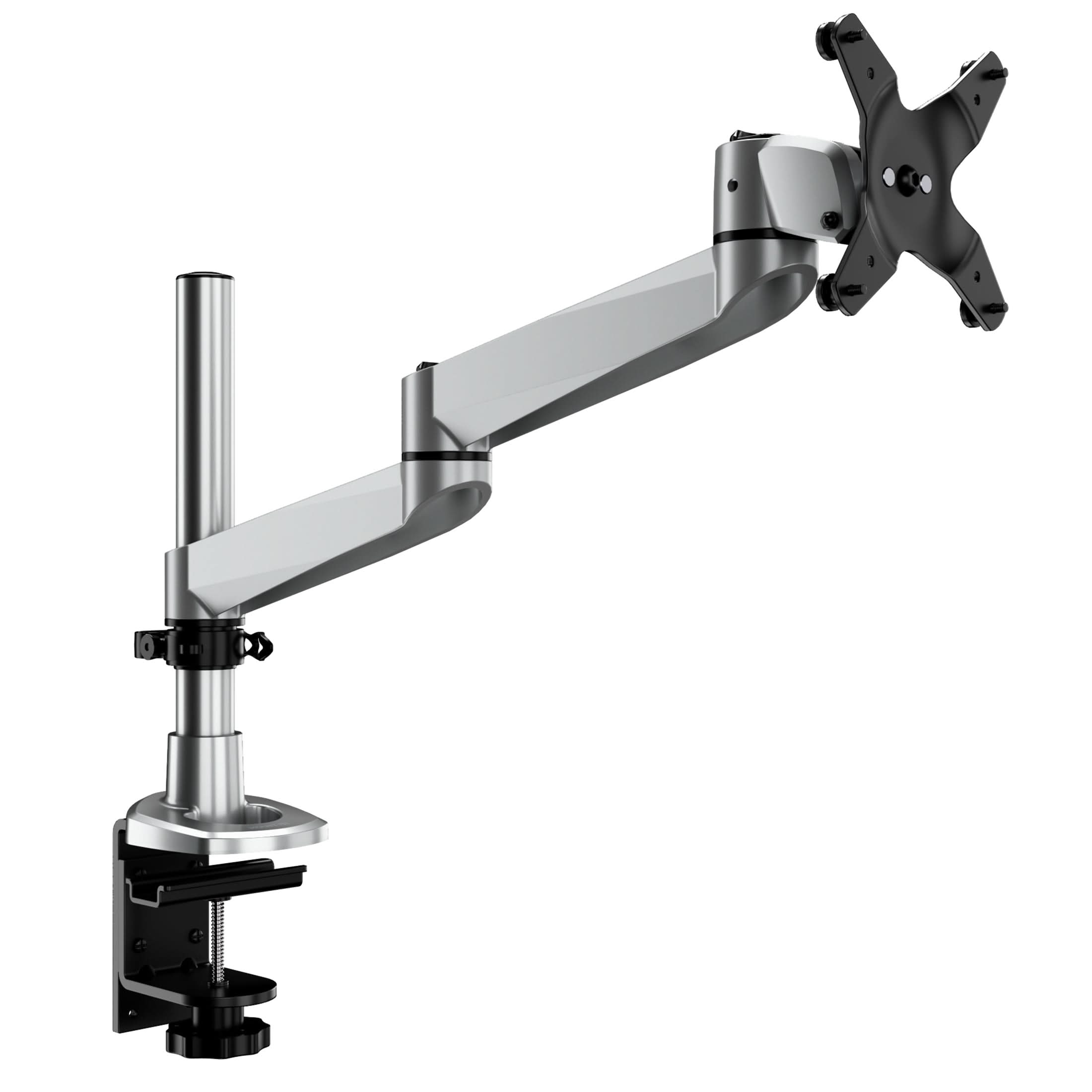 Alt View 6. Mount-It! - CLiX Series Full Motion Single Monitor Desk Mount Up to 34", Silver - Silver.