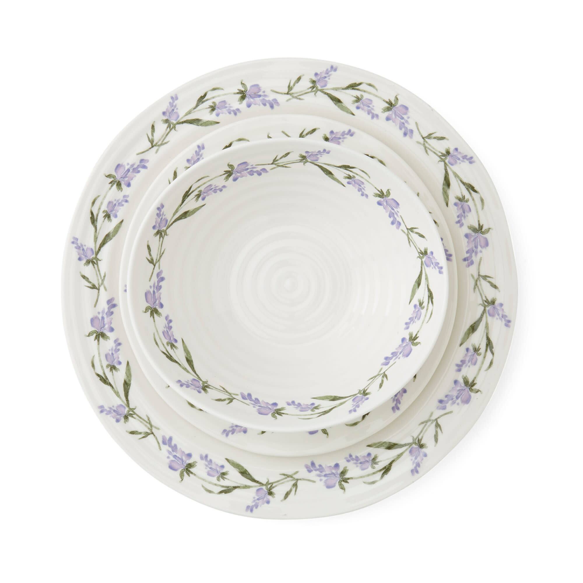 Angle. Portmeirion - Portmeirion Sophie Conran Lavandula 12-Piece Dinnerware Set - White.